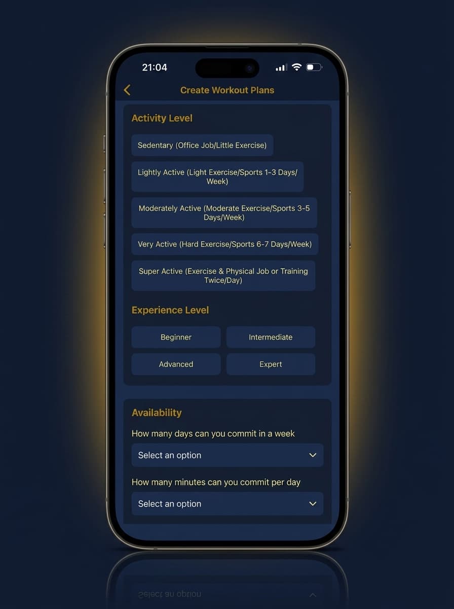 EnsayoHub app: set your activity level and availability